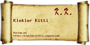 Klekler Kitti névjegykártya