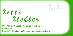 kitti klekler business card